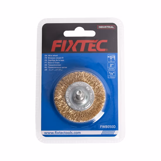Fixtec 펼쳐진 금속 와이어 브러시 탄소 휠 강철 도구 전동 공구 액세서리